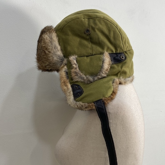 Crown Cap Aviator Cap Rabbit Trim - Picture 2 of 11